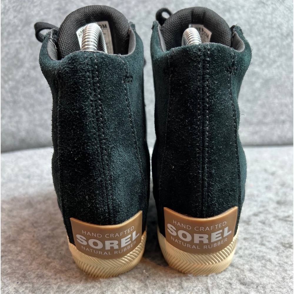 Sorel PDX Wedge Black Suede High Top Lace Up Hidden Wedge Sneakers Womens 6.5 - Picture 7 of 9